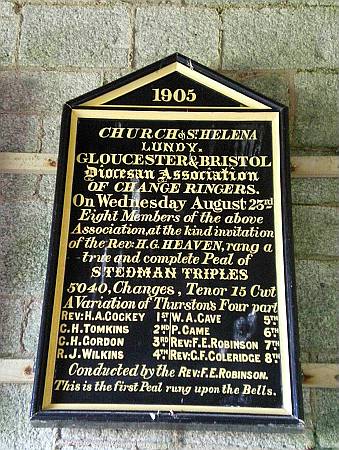 Lundy - Historic Peal Board